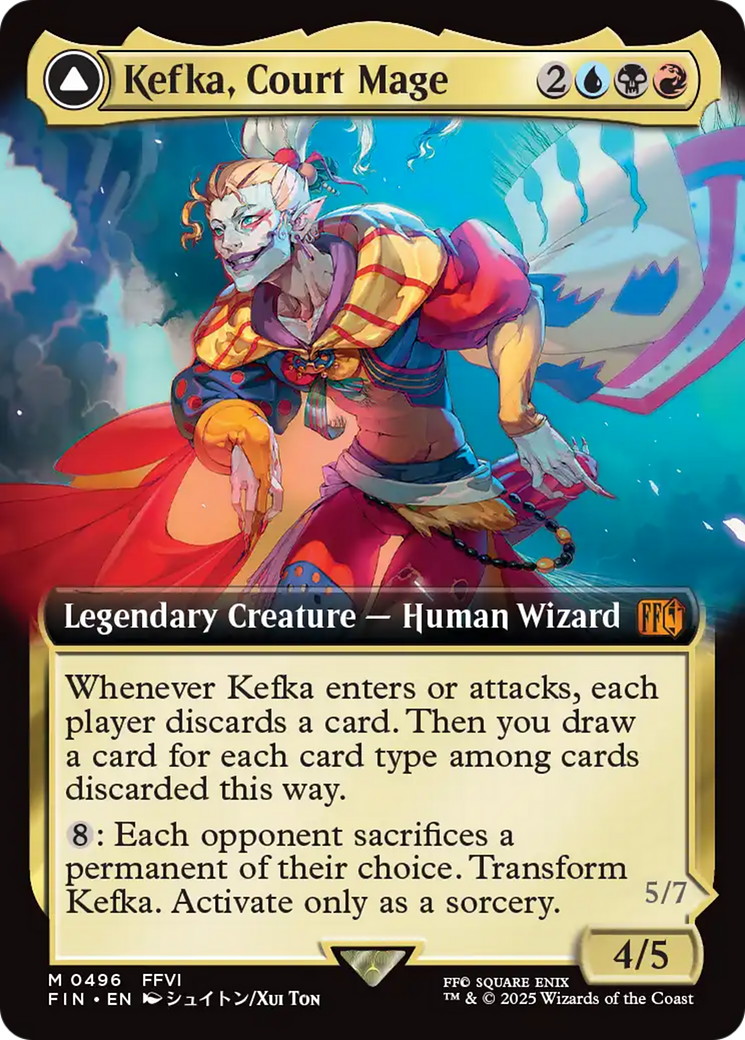 Kefka, Court Mage // Kefka, Ruler of Ruin (FIN-496) - FINAL FANTASY: (Extended Art) Foil - Poke-Collect