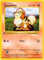 Growlithe 28 - Base Set Shadowless Unlimited - Poke-Collect