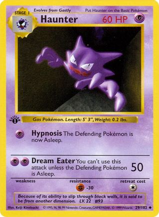 Haunter 29 - Base Set Shadowless 1st Edition - Poke-Collect