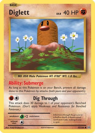 Diglett 55/108 - Evolutions Reverse Holofoil - Poke-Collect