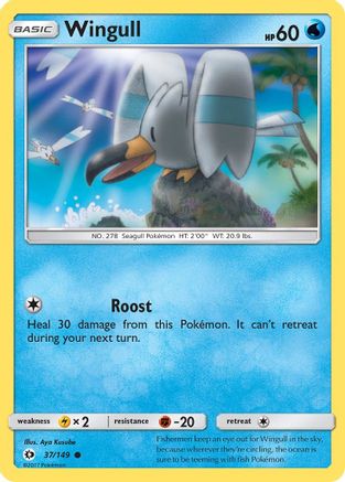 Wingull 37/149 - Sun & Moon Reverse Holofoil - Poke-Collect