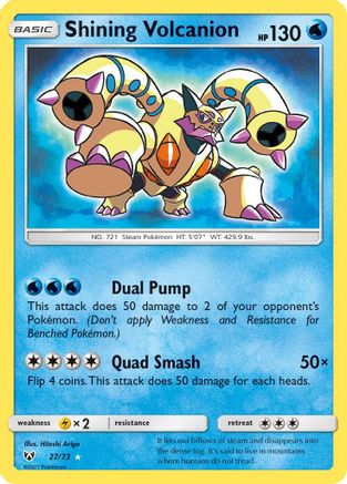 Shining Volcanion 27/73 - Shining Legends Holofoil - Poke-Collect