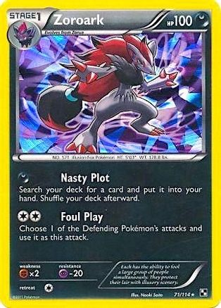 Zoroark - 71/114 (Cracked Ice Holo) 71 - Blister Exclusives Holofoil - Poke-Collect