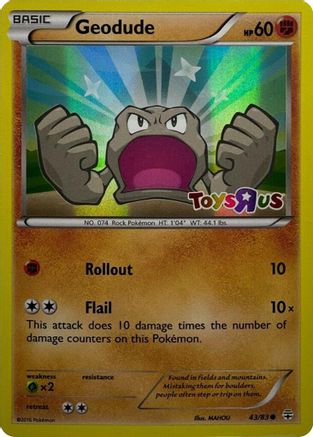 Geodude - 43/83 (Toys R Us Promo) 43 - Miscellaneous Cards & Products Holofoil - Poke-Collect