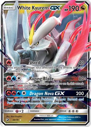 White Kyurem-GX 48/70 - Dragon Majesty Holofoil - Poke-Collect