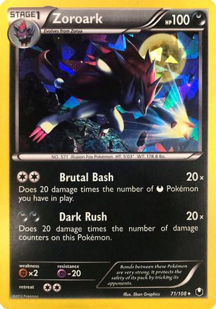 Zoroark - 71/108 (Cracked Ice Holo) 71 - Deck Exclusives Holofoil - Poke-Collect