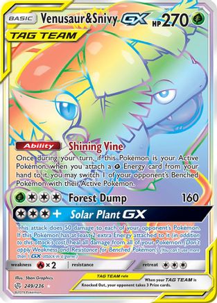 Venusaur & Snivy-GX 249/236 - Cosmic Eclipse Holofoil - Poke-Collect