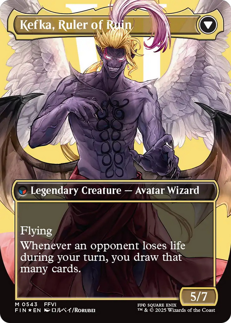 Kefka, Court Mage // Kefka, Ruler of Ruin (FIN-543) - FINAL FANTASY (Borderless) Foil - Poke-Collect