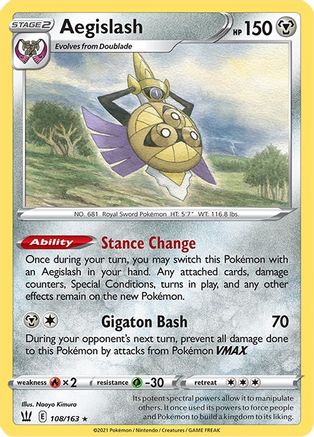 Aegislash (108) 108/163 - SWSH05 Battle Styles Aegislash (108) 108/163 - SWSH05 Battle Styles
