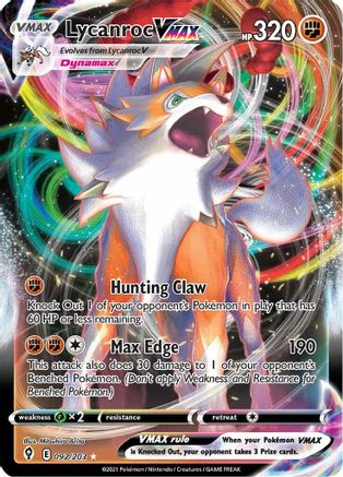 Lycanroc VMAX 92/203 - Evolving Skies Holofoil - Poke-Collect
