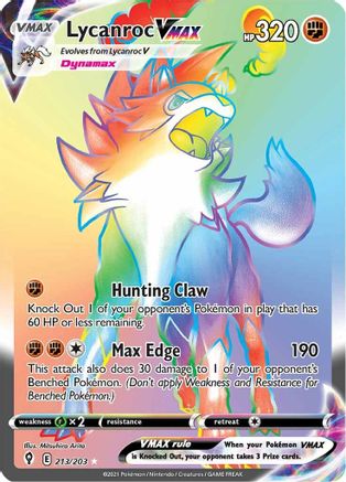 Lycanroc VMAX 213/203 - Evolving Skies Holofoil - Poke-Collect