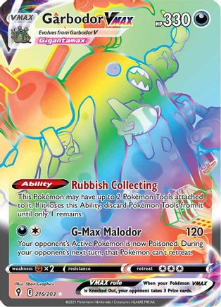 Garbodor VMAX 216/203 - Evolving Skies Holofoil - Poke-Collect