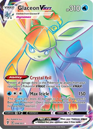 Glaceon VMAX 208/203 - Evolving Skies Holofoil - Poke-Collect