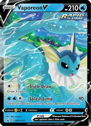 Vaporeon V SWSH150/307 - SWSH Black Star Promos Holofoil - Poke-Collect