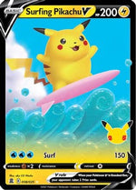 Surfing Pikachu V 8/25 - Celebrations Holofoil - Poke-Collect