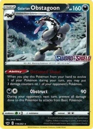 Galarian Obstagoon - 119/202 (Cosmos Holo) 119 - Miscellaneous Cards & Products Holofoil - Poke-Collect