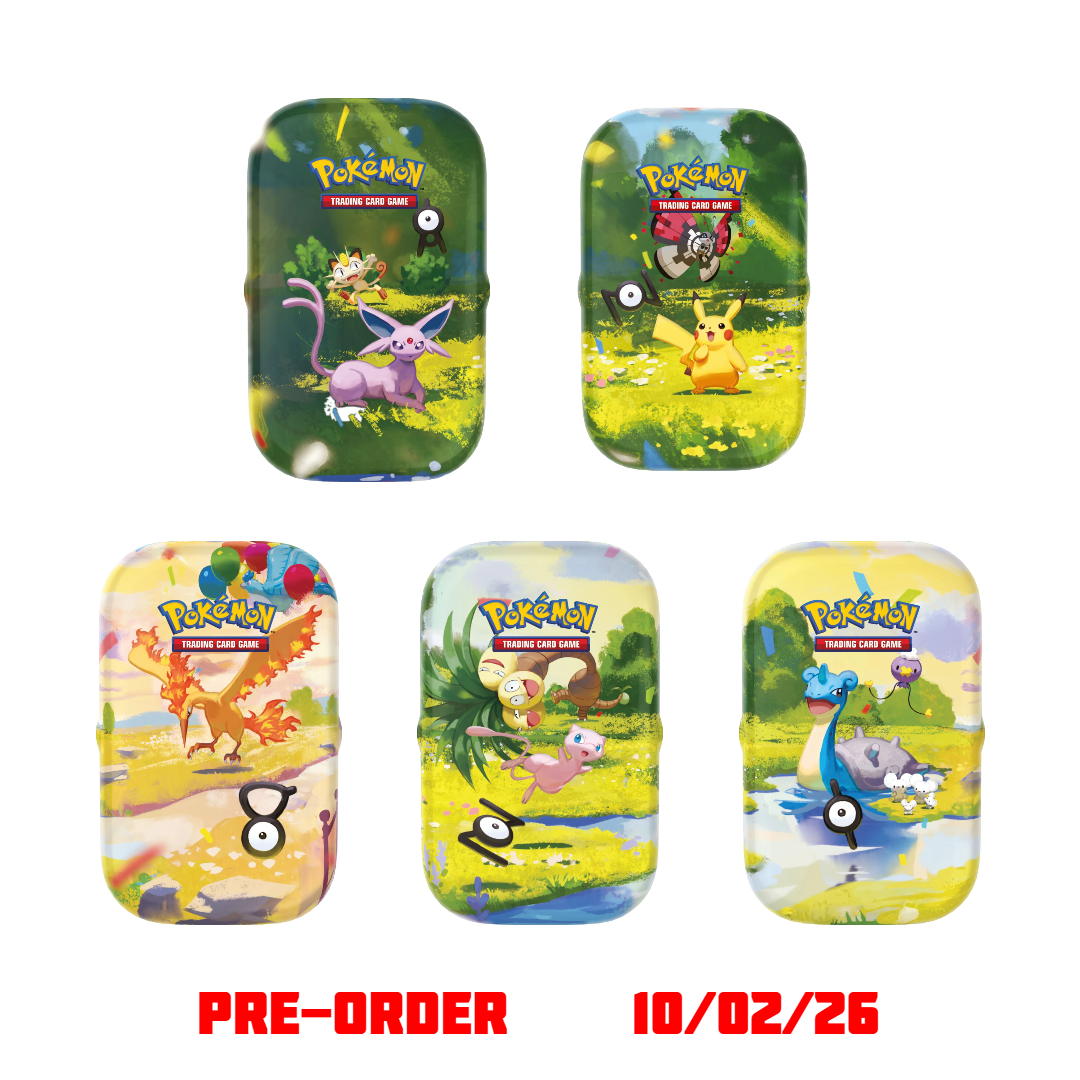 pokmon trading card game celebrations mini tins Pokemon Celebrations Mini Tins Display Box | Contains 8 Tins | 3 Packs per Tin