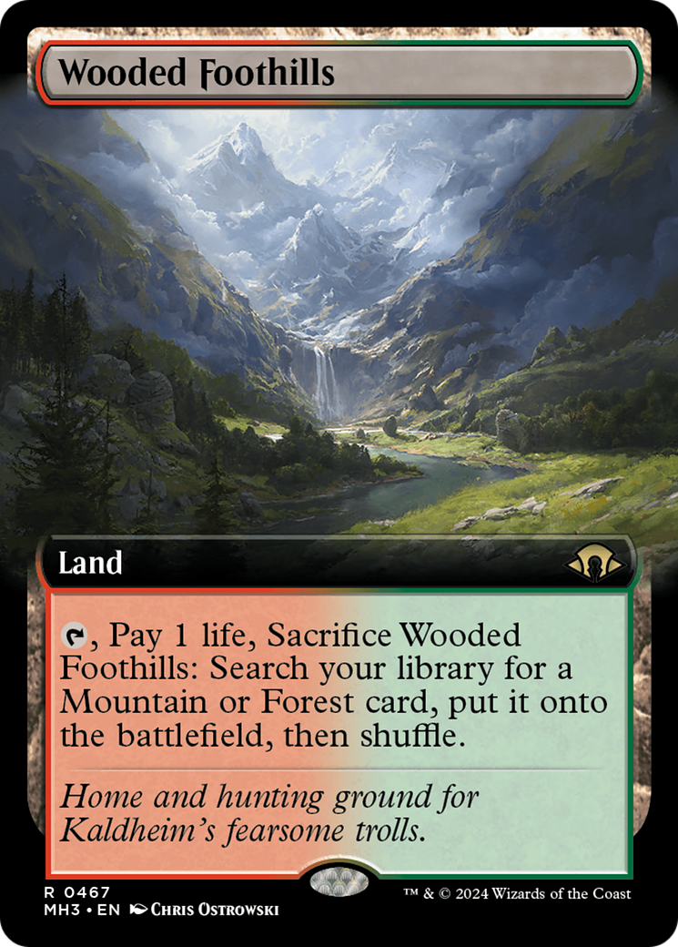 Wooded Foothills (Extended Art) (MH3-467) - Modern Horizons 3: (Extended Art) Foil