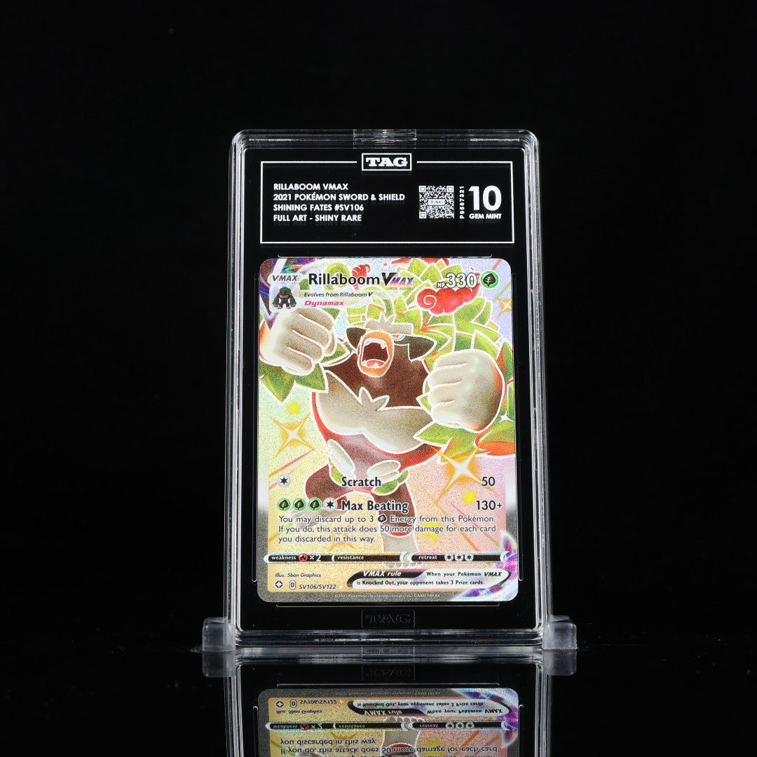 rillaboom pokemon card Rillaboom VMAX Shiny Rare Shining Fates #SV106 TAG 10