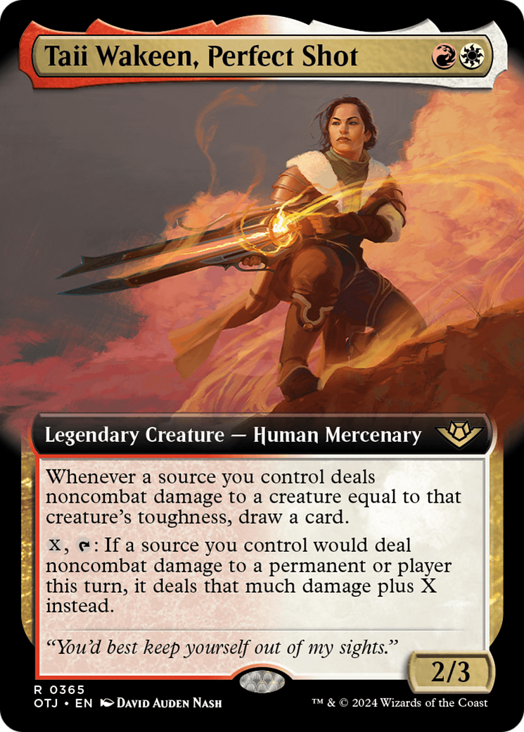 Taii Wakeen, Perfect Shot (OTJ-365) - Outlaws of Thunder Junction: (Extended Art) Foil - Poke-Collect
