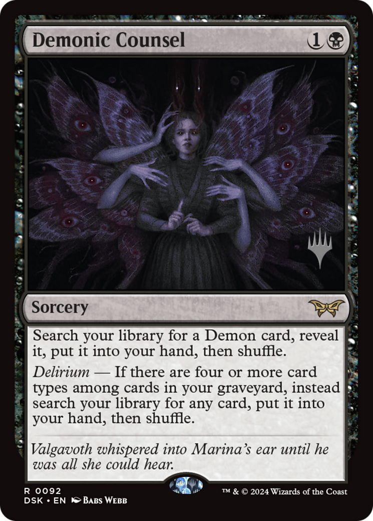 Demonic Counsel (PPDSK-092) - Duskmourn: House of Horror Promos Foil - Poke-Collect