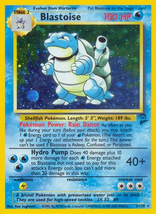 Blastoise 2/130 - Base Set 2 Holofoil - Poke-Collect