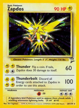 Zapdos 20/130 - Base Set 2 Holofoil - Poke-Collect