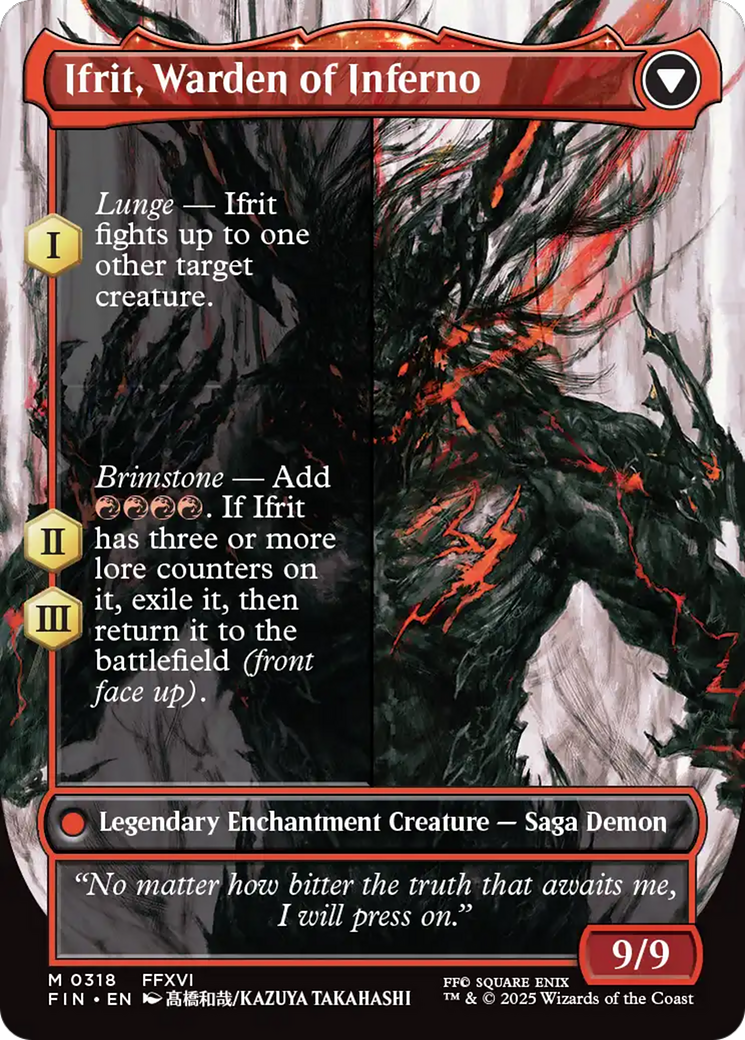 Clive, Ifrit's Dominant // Ifrit, Warden of Inferno (FIN-318) - FINAL FANTASY: (enchantment) (Borderless) Foil - Poke-Collect