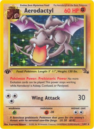 Aerodactyl 1/62 - Fossil Unlimited Holofoil - Poke-Collect