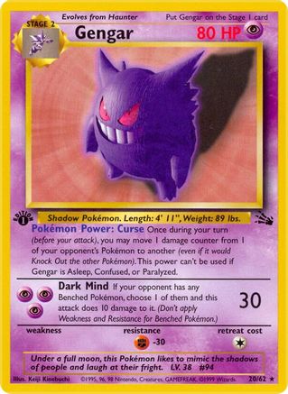 Gengar 20/62 - Fossil 1st Edition - Poke-Collect