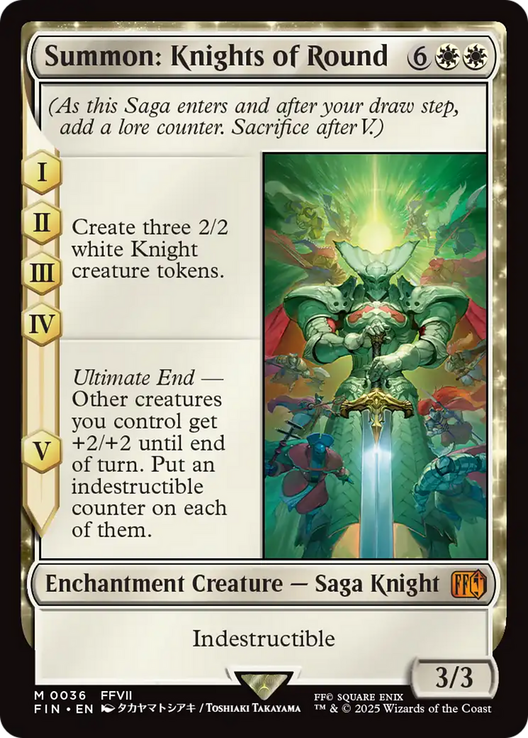 Summon: Knights of Round (FIN-036) - FINAL FANTASY: (enchantment) Foil - Poke-Collect