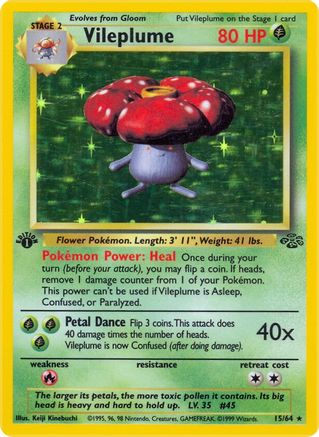 Vileplume 15/64 - Jungle 1st Edition Holofoil - Poke-Collect