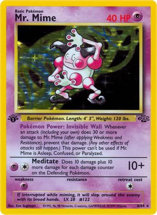 Mr. Mime 6/64 - Jungle 1st Edition Holofoil - Poke-Collect