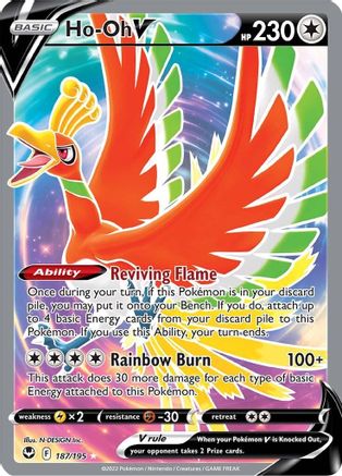 Ho-Oh V 187/195 - Silver Tempest Holofoil - Poke-Collect
