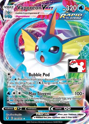 Vaporeon VMAX 30 - Prize Pack Series Cards Holofoil - Poke-Collect