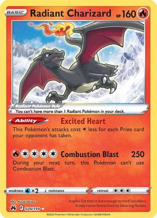 Radiant Charizard 20/159 - Crown Zenith Holofoil - Poke-Collect