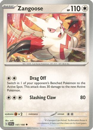 Zangoose - 147/198 147 - SV01 Scarlet & Violet Base Set Reverse Holofoil - Poke-Collect