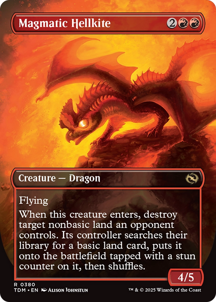 Magmatic Hellkite // Magmatic Hellkite (TDM-380) - Tarkir: Dragonstorm (Borderless) Foil - Poke-Collect