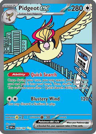 Pidgeot ex - 225/197 225 - SV03 Obsidian Flames Holofoil - Poke-Collect