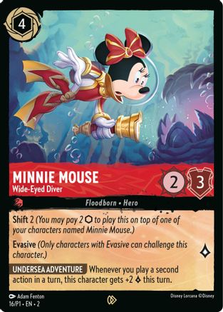 Minnie Mouse - Wide-Eyed Diver (16) - Disney Lorcana Promo Cards Cold Foil - Poke-Collect