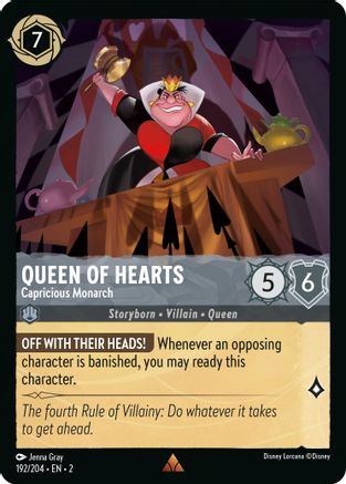 Queen of Hearts - Capricious Monarch (192/204) - Rise of the Floodborn Cold Foil - Poke-Collect