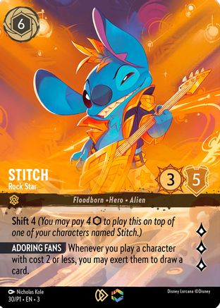 Stitch - Rock Star (Store Championship) (30) - Disney Lorcana Promo Ca Stitch - Rock Star (Store Championship) (30) - Disney Lorcana Promo Ca