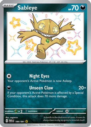 Sableye 184 - SV Paldean Fates Holofoil - Poke-Collect