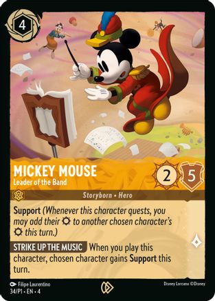 Mickey Mouse - Leader of the Band (34) - Disney Lorcana Promo Cards Cold Foil - Poke-Collect