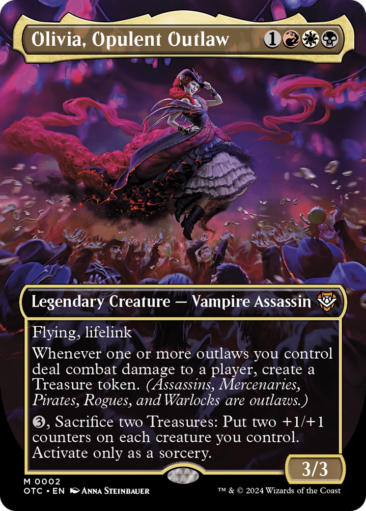 Olivia, Opulent Outlaw (OTC-002) - Outlaws of Thunder Junction Commander (Borderless) Foil - Poke-Collect