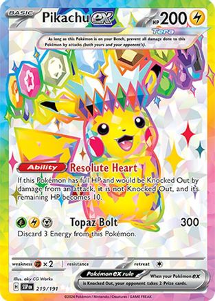 Pikachu ex 219 - SV08 Surging Sparks Holofoil - Poke-Collect