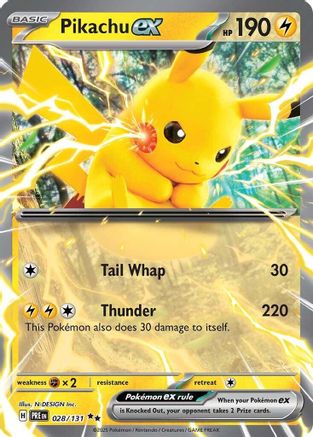 Pikachu ex - 028/131 - SV Prismatic Evolutions Holofoil - Poke-Collect