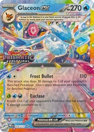 Glaceon ex - 026/131 (Prismatic Evolutions Stamp) 26 - Miscellaneous Cards & Products Holofoil - Poke-Collect