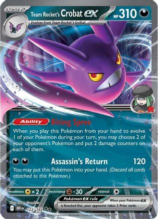 Team Rocket's Crobat ex - 122/182 122 - SV10 Destined Rivals Holofoil Team Rocket's Crobat ex - 122/182 122 - SV10 Destined Rivals Holofoil