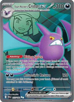 Team Rocket's Crobat ex - 217/182 217 - SV10 Destined Rivals Holofoil - Poke-Collect